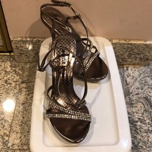 Bronze Rhinestone heeled sandal